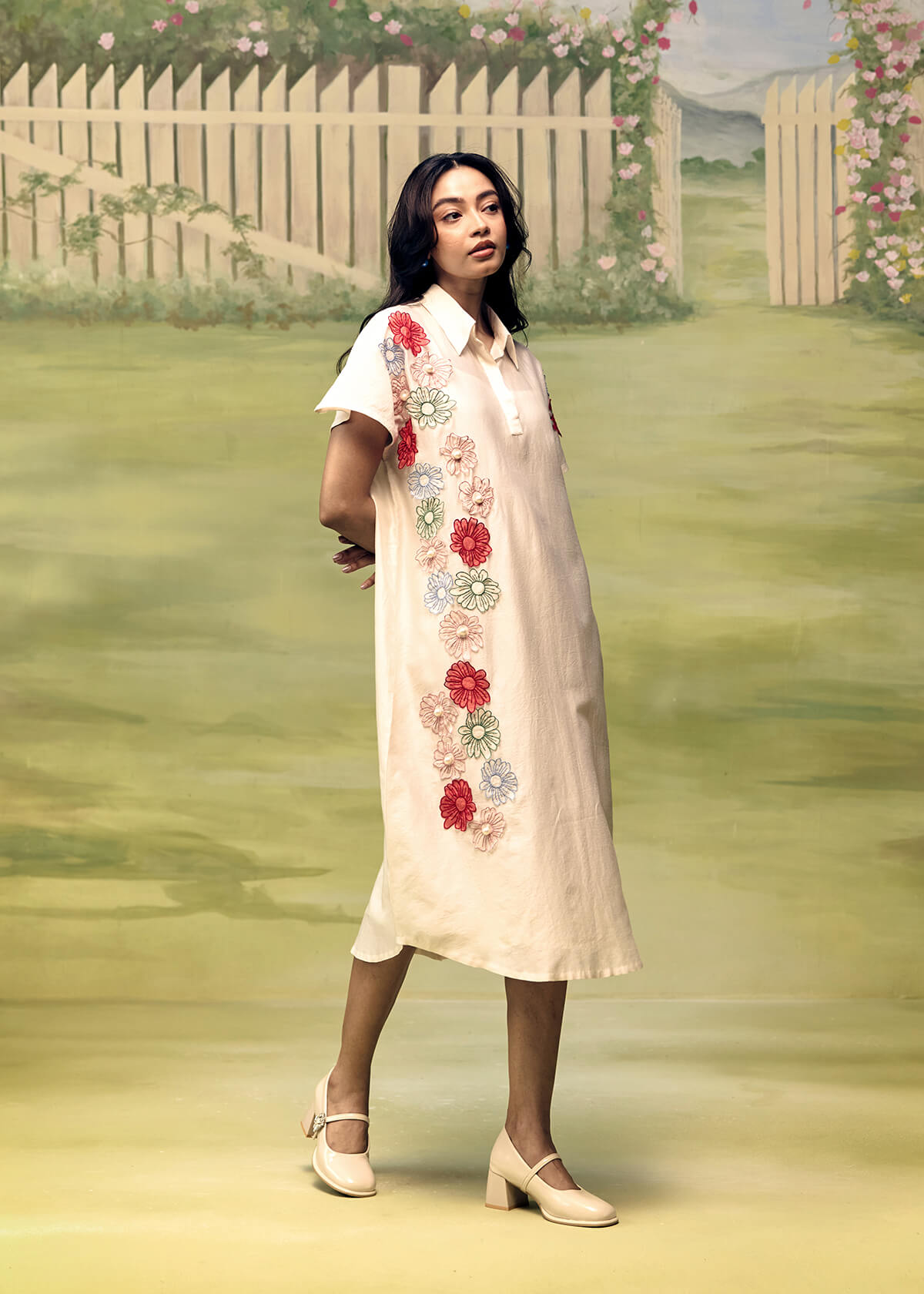 Petal Dust Fluid Shirt Dress - Image 7