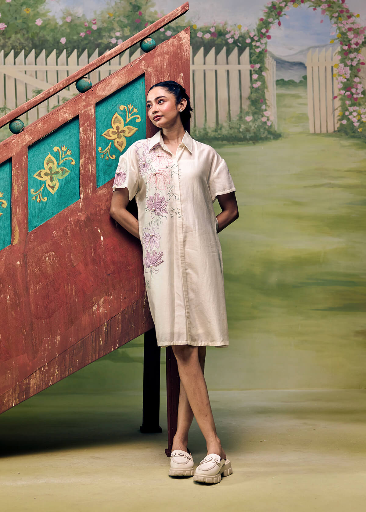Fleur Sketch Shirt Dress
