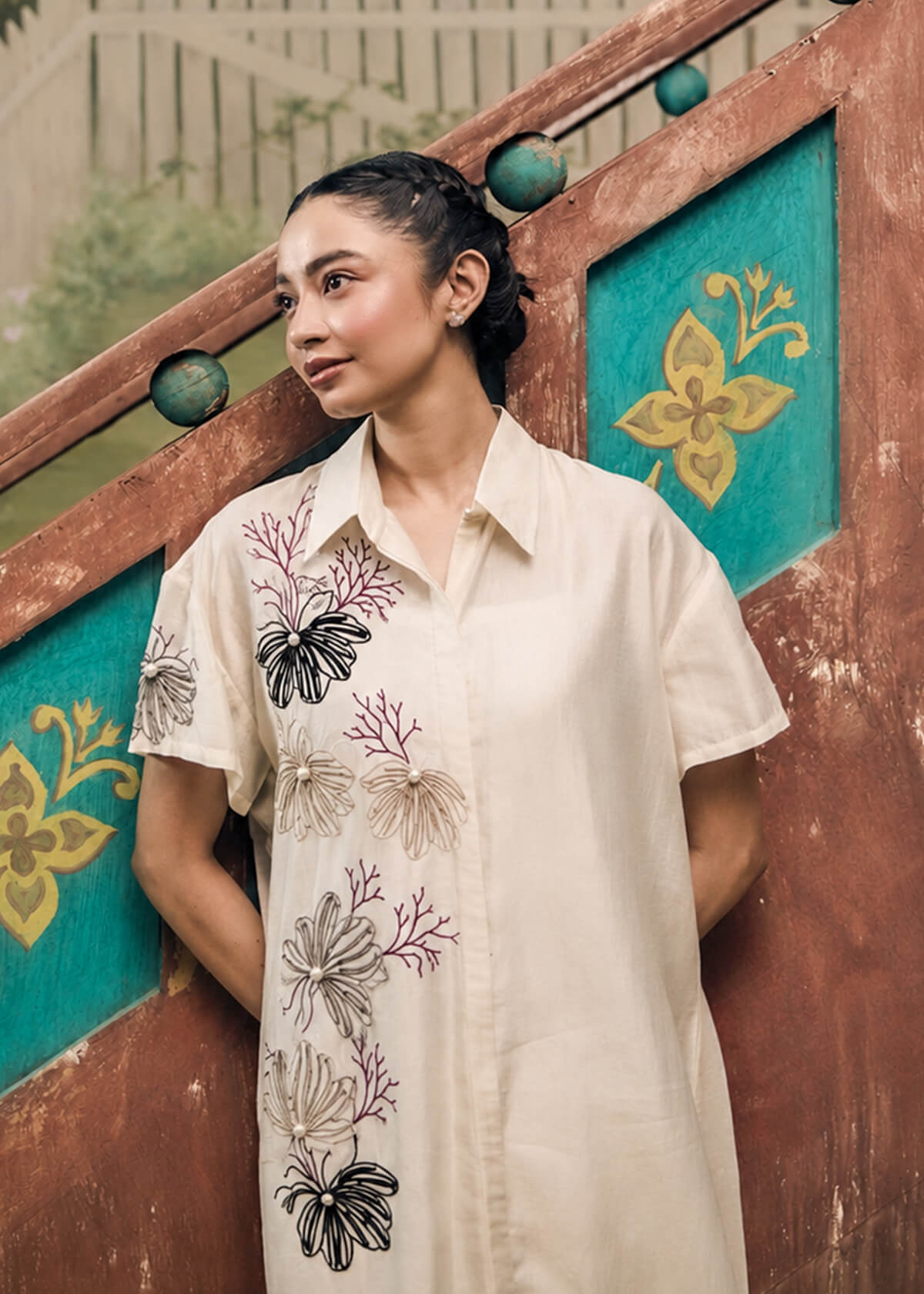 Fleur Sketch Shirt Dress