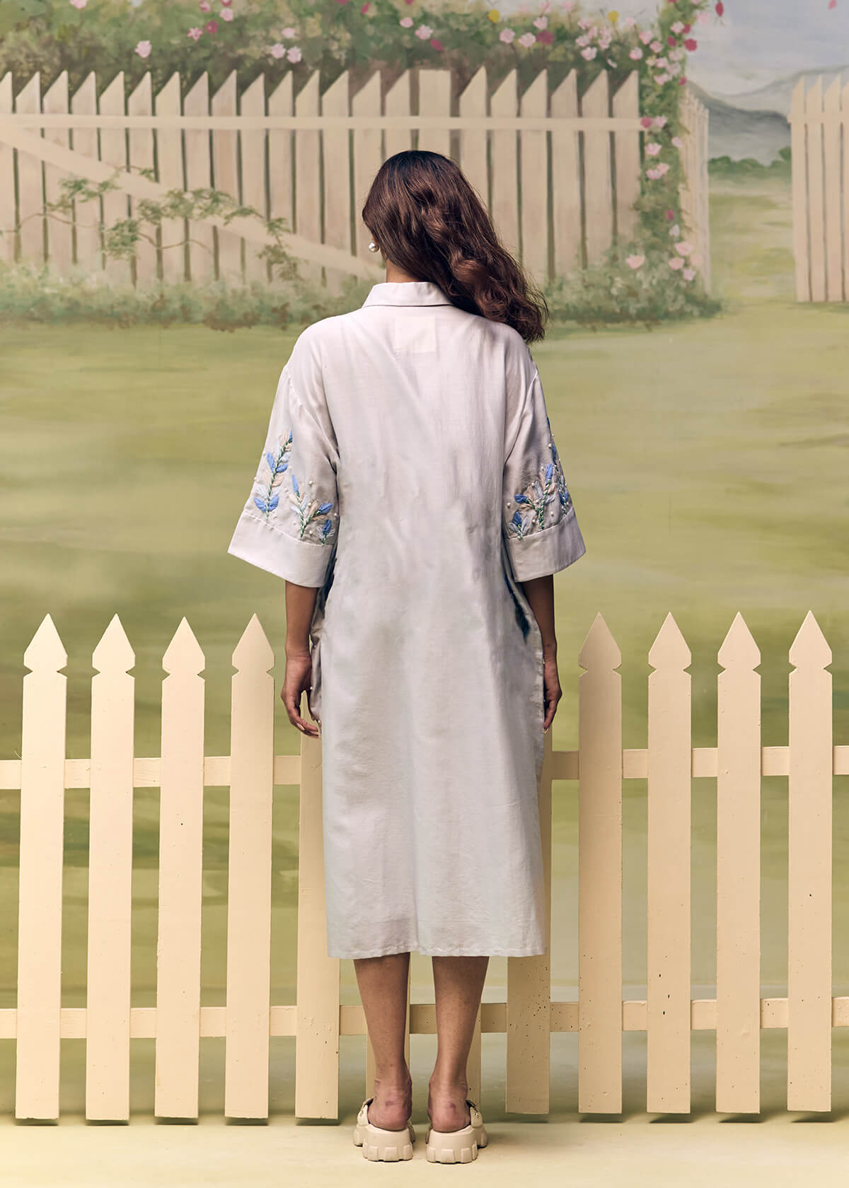Mist Blue Garden Shirt Dress - Image 5