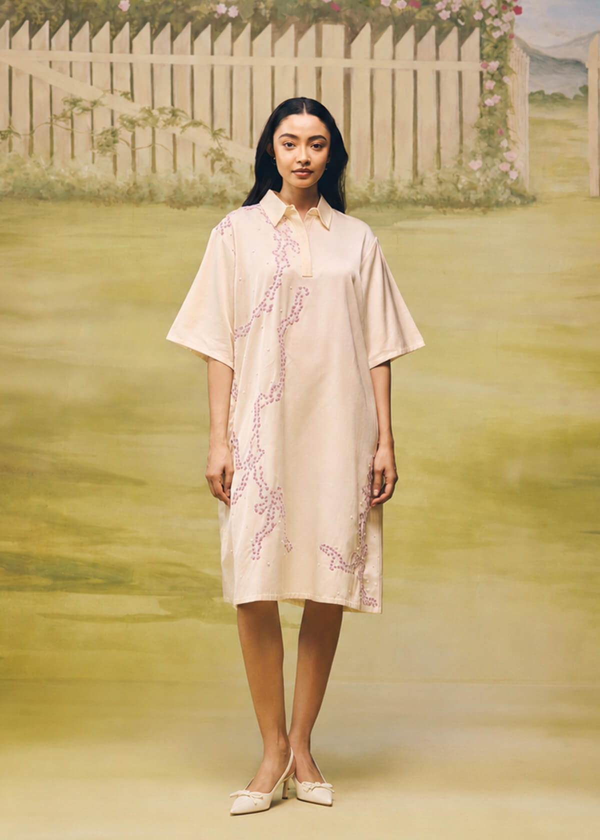 Porcelain Ink Relaxed Short Dress
