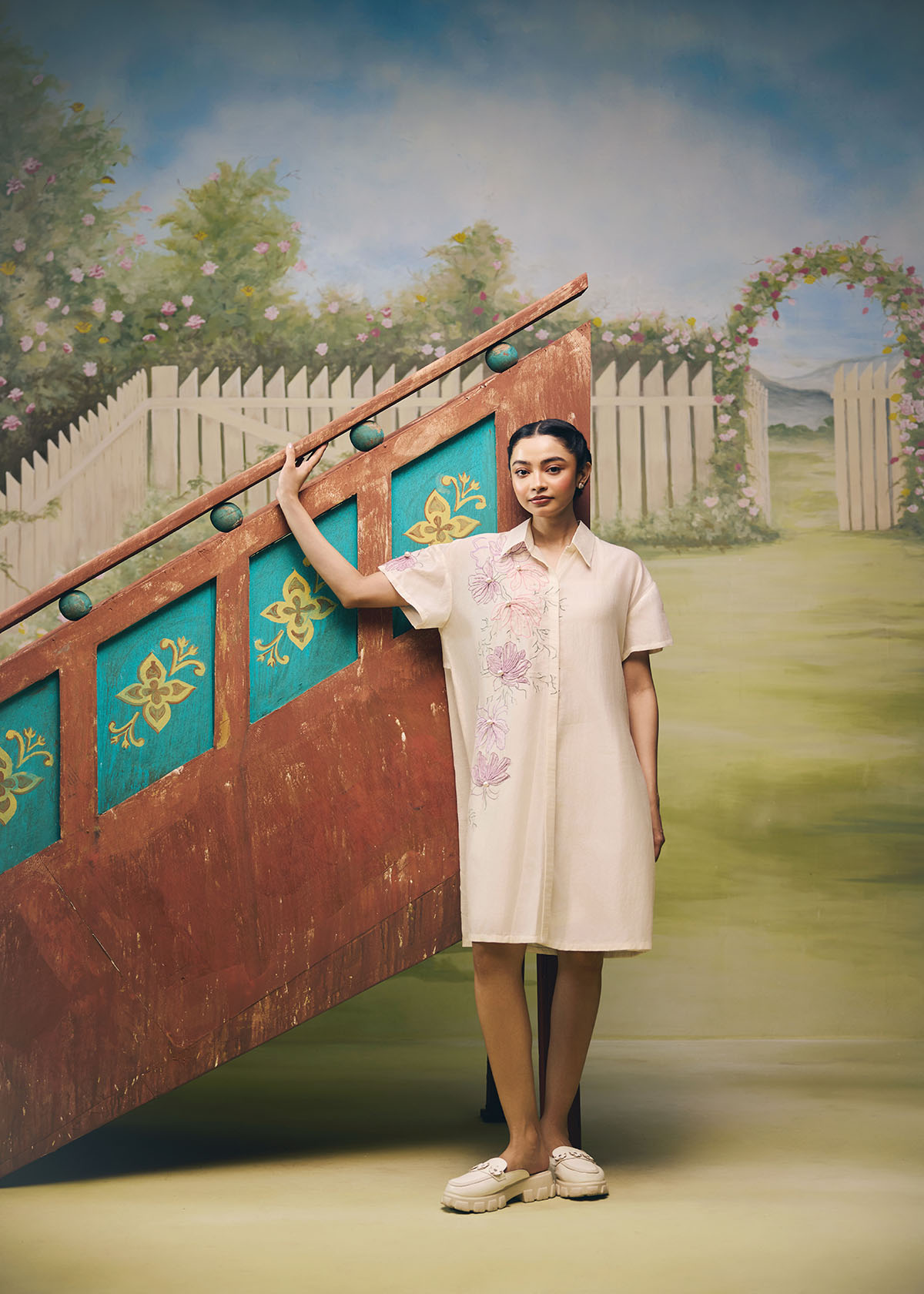 Fleur Sketch Shirt Dress