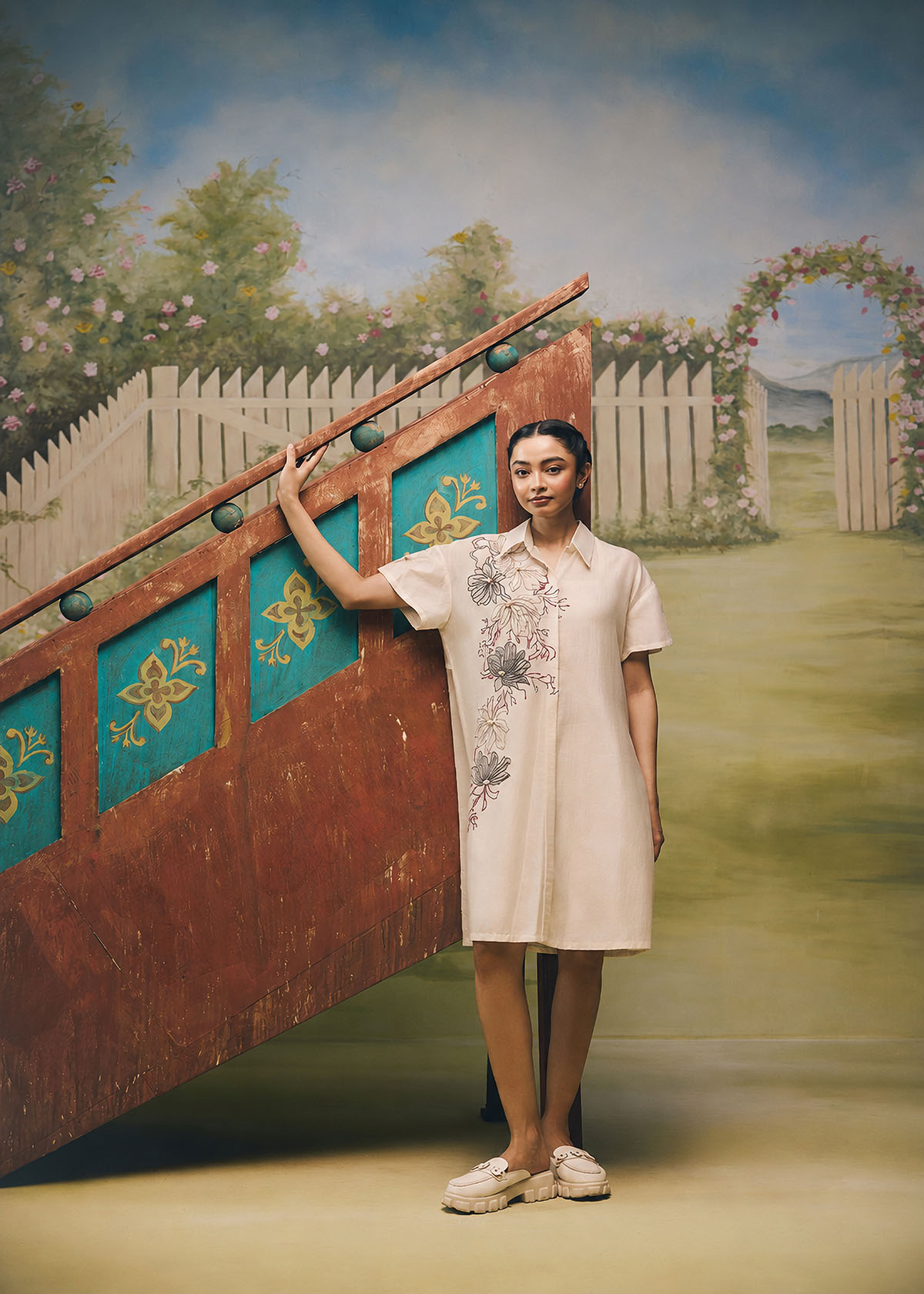 Fleur Sketch Shirt Dress