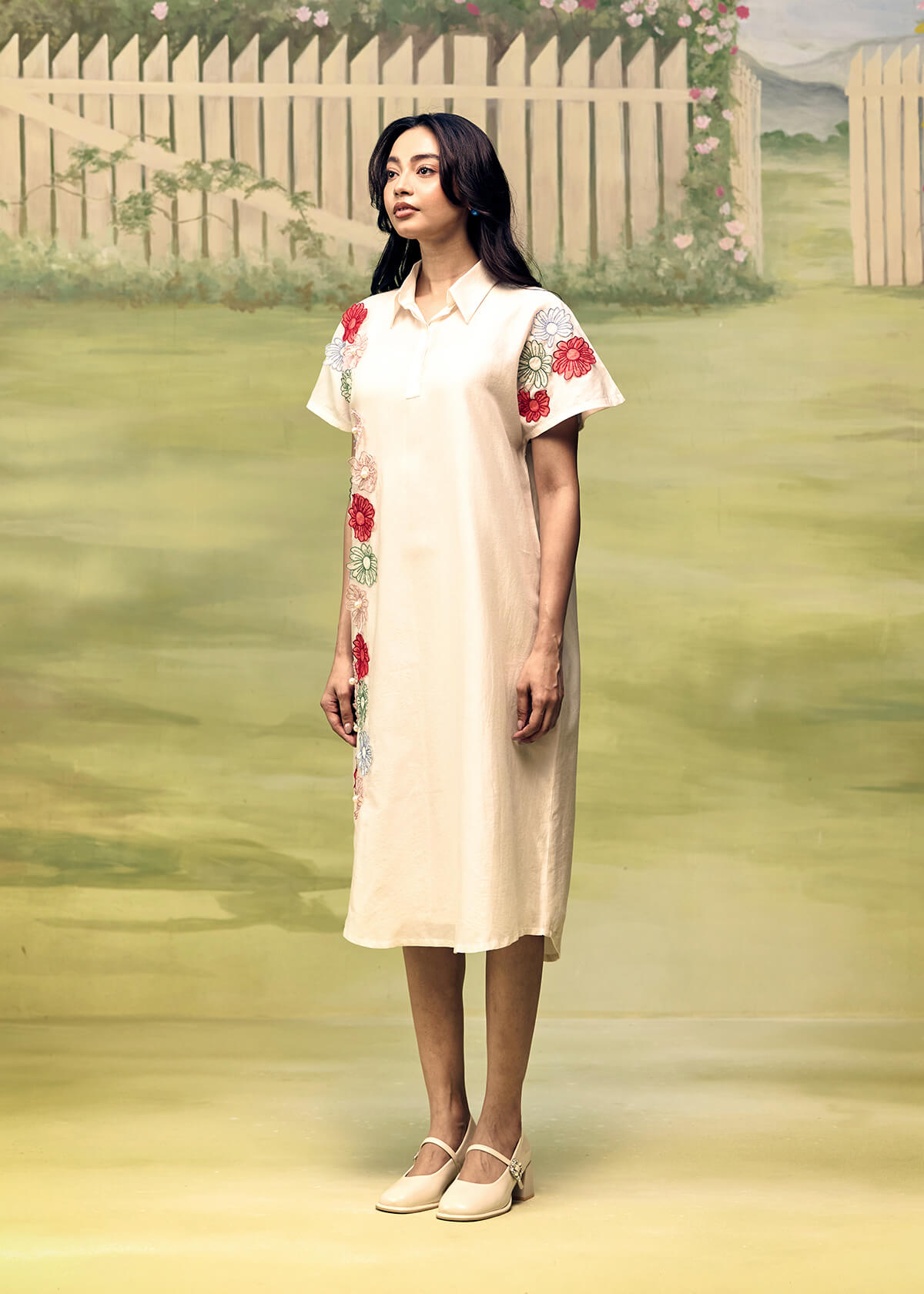 Petal Dust Fluid Shirt Dress - Image 6