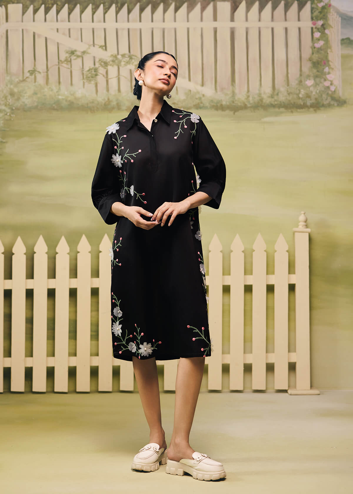 Midnight Bloom Shirt Dress - Image 6