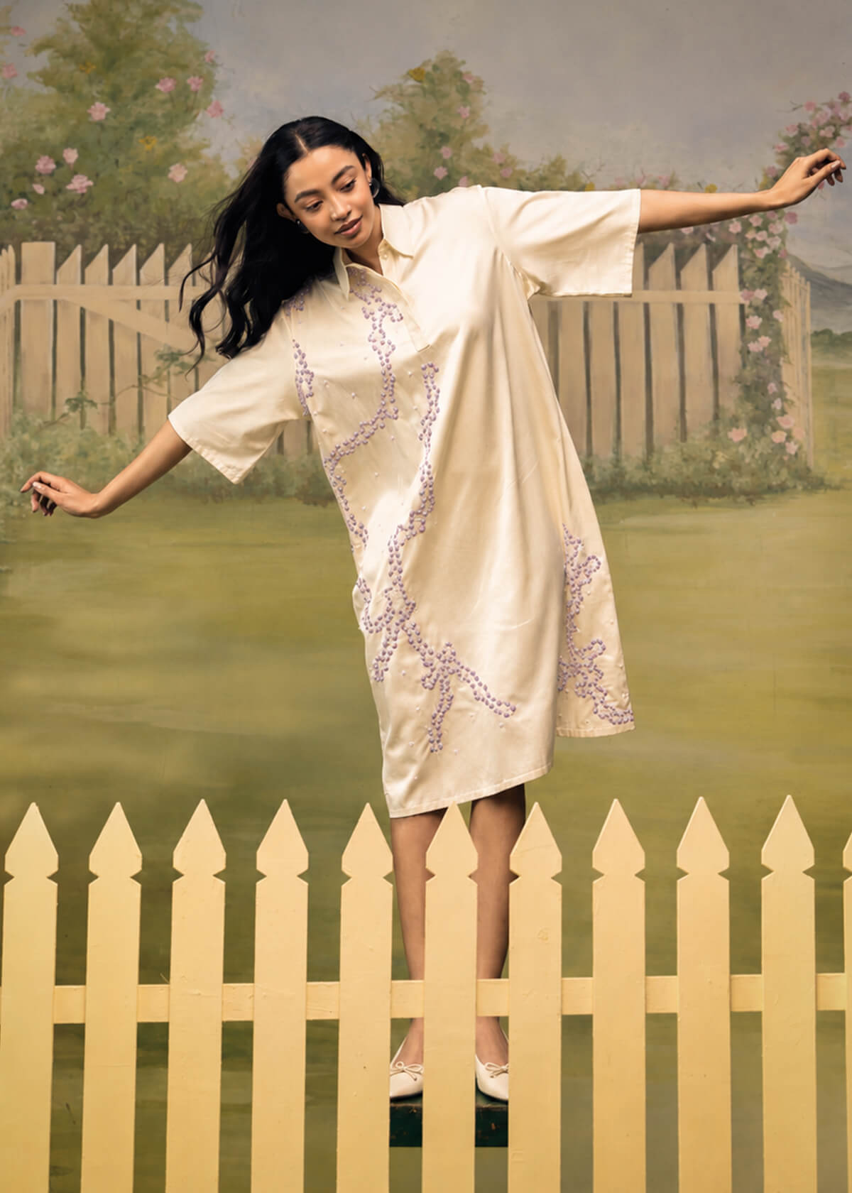Porcelain Ink Relaxed Short Dress - Image 5
