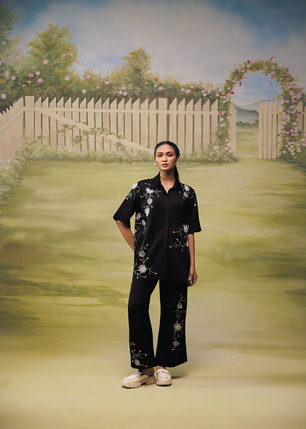 Midnight Bloom Realxed Co-ord Set - Image 2