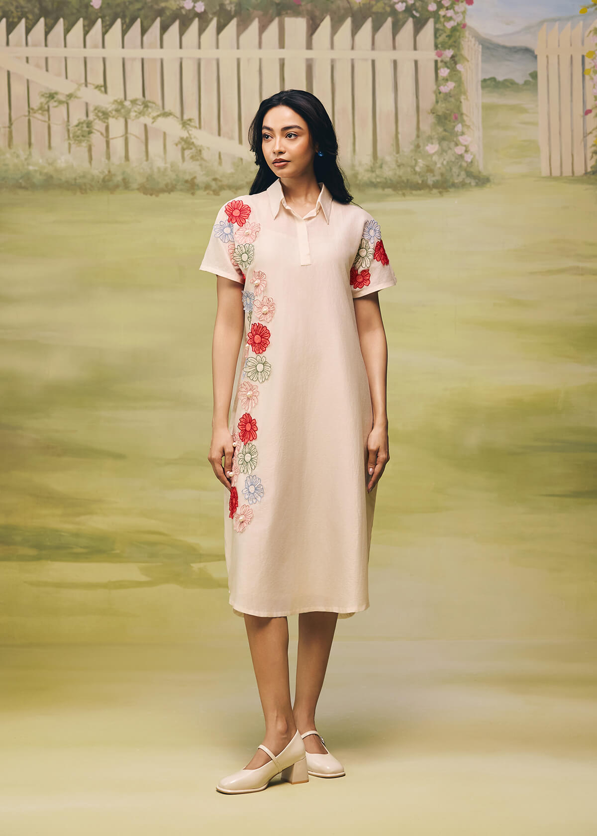 Petal Dust Fluid Shirt Dress