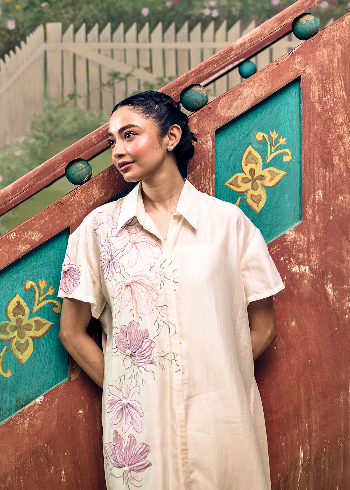 Fleur Sketch Shirt Dress - Image 2