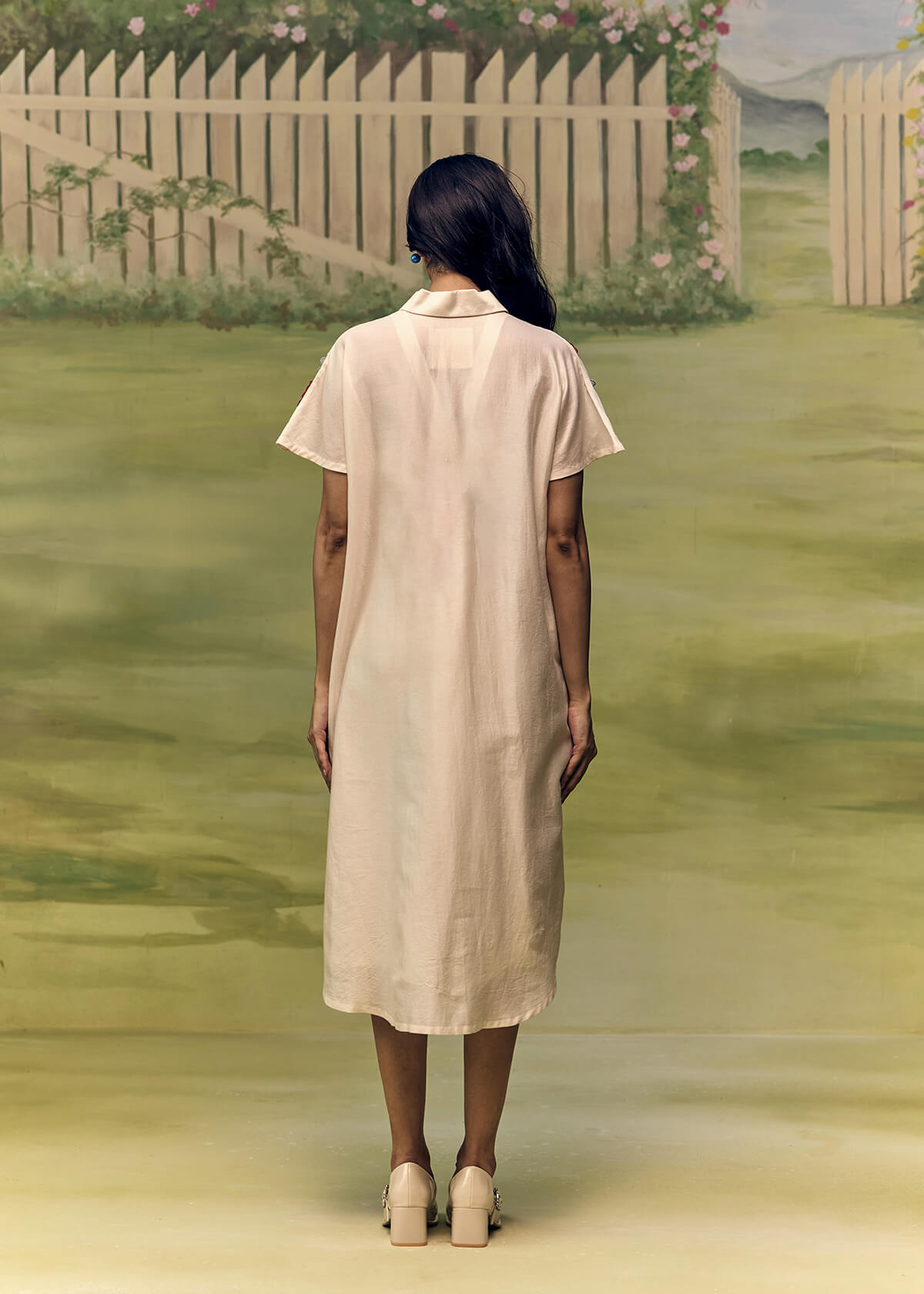 Petal Dust Fluid Shirt Dress - Image 5
