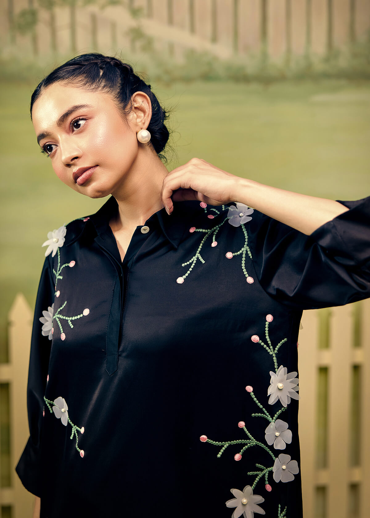 Midnight Bloom Shirt Dress - Image 5