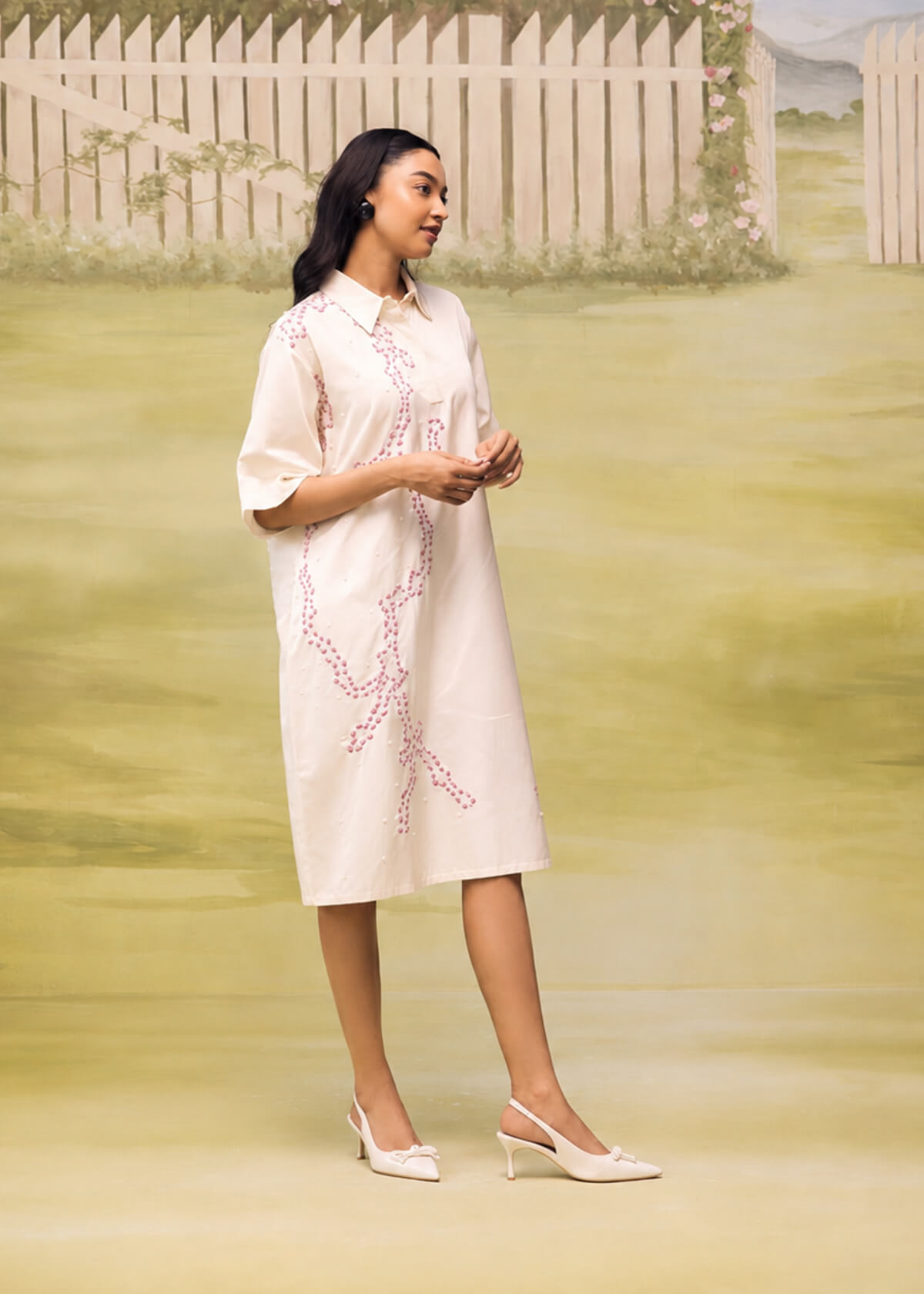 Porcelain Ink Relaxed Short Dress - Image 3