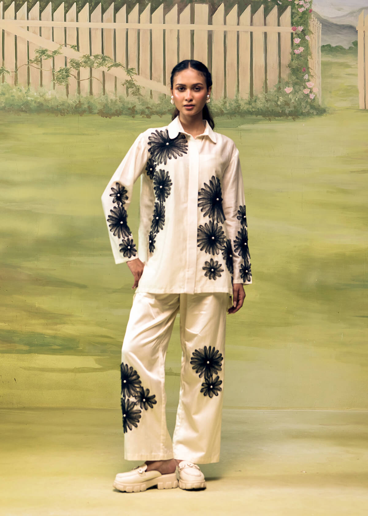 Noir Petal Garden Relaxed Co-ord Set