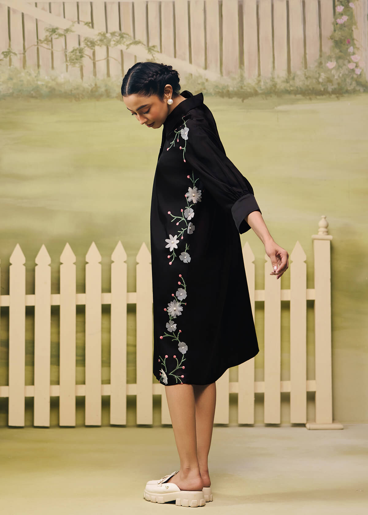 Midnight Bloom Shirt Dress - Image 4