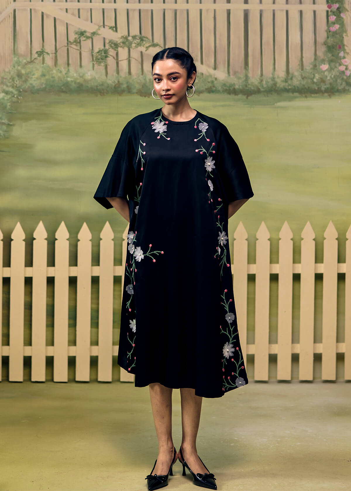 Midnight Bloom Shift Dress