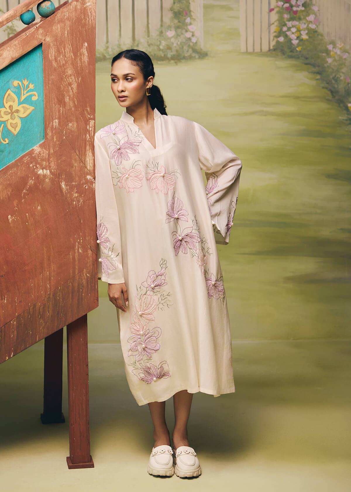 Fleur Sketch Column Dress - Image 2