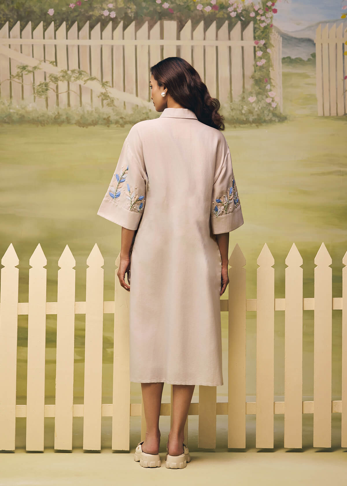 Mist Blue Garden Shirt Dress - Image 6