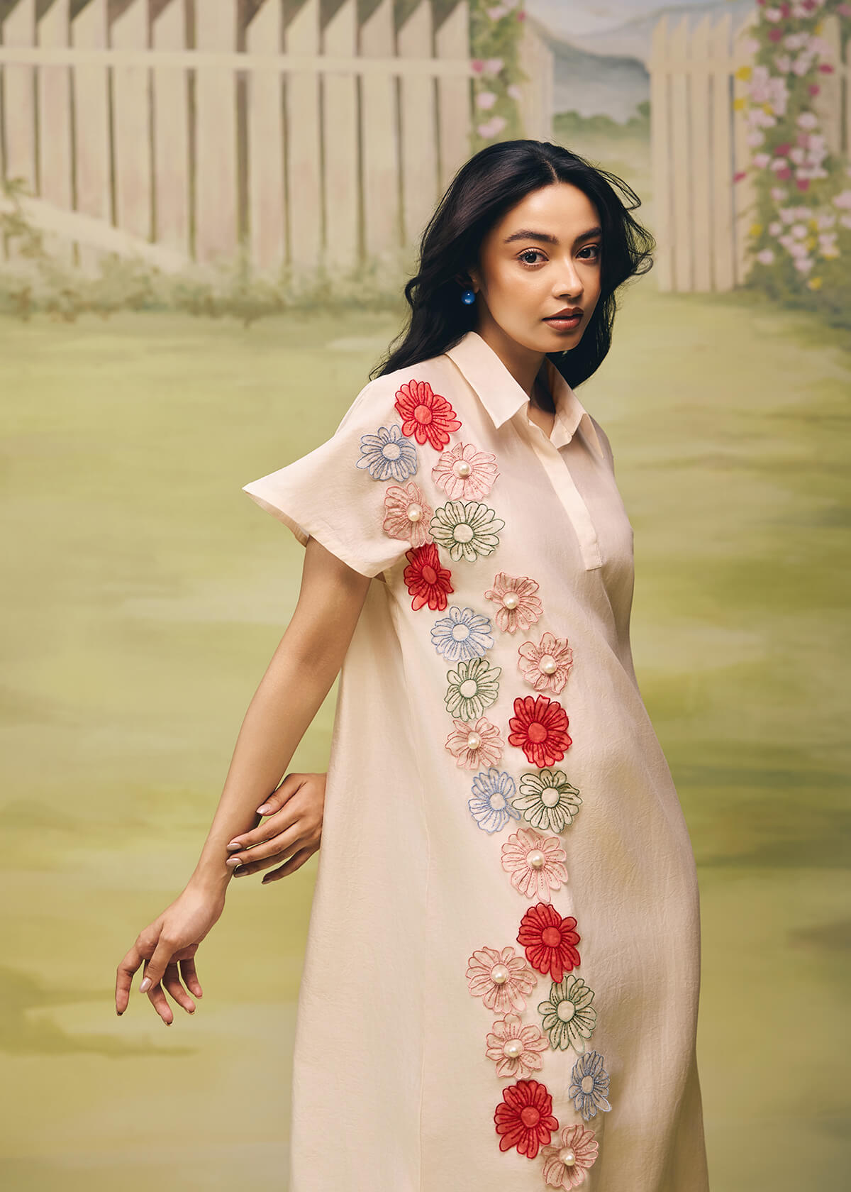 Petal Dust Fluid Shirt Dress - Image 2
