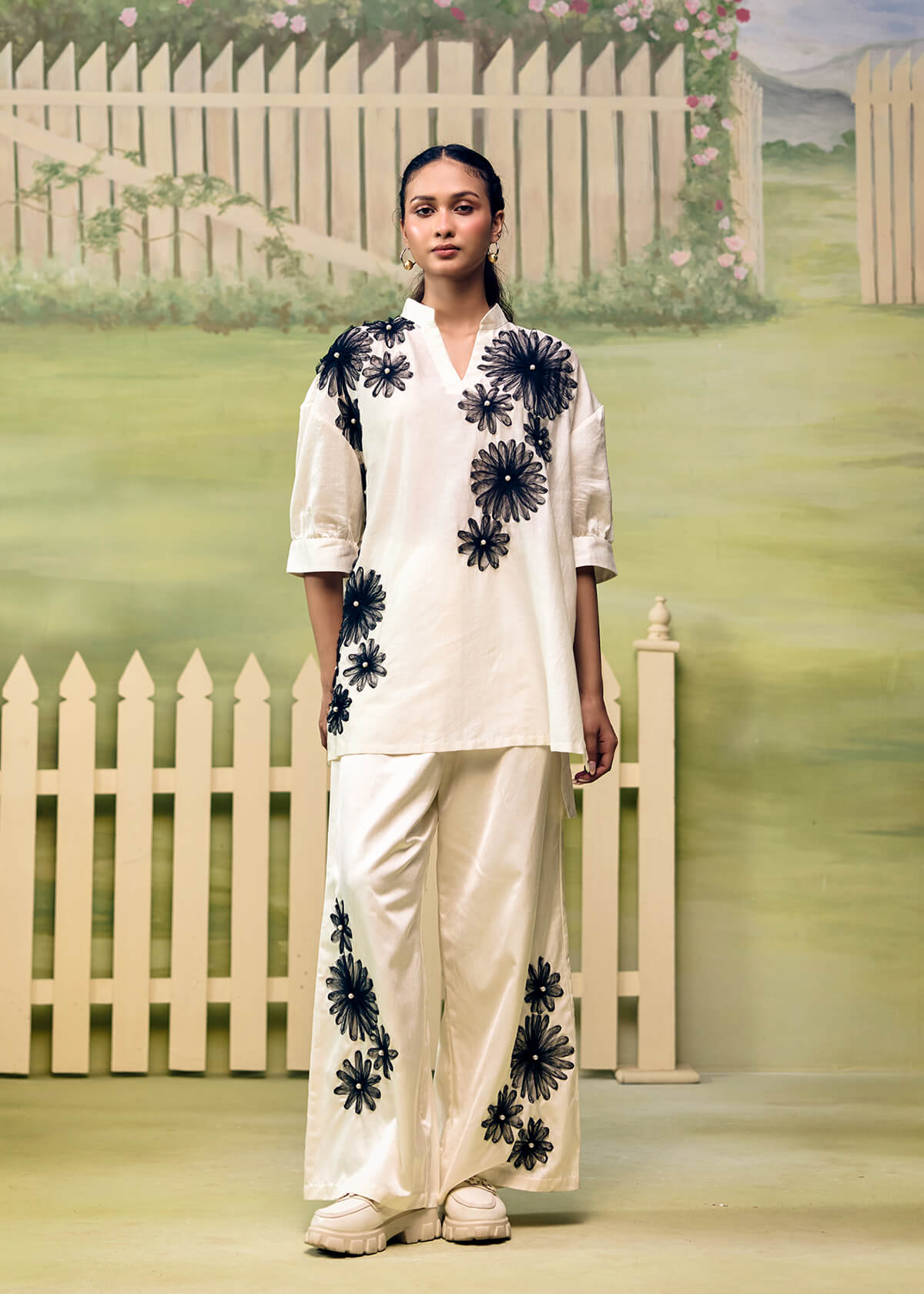 Noir Petal Garden Easy Co-ord Set