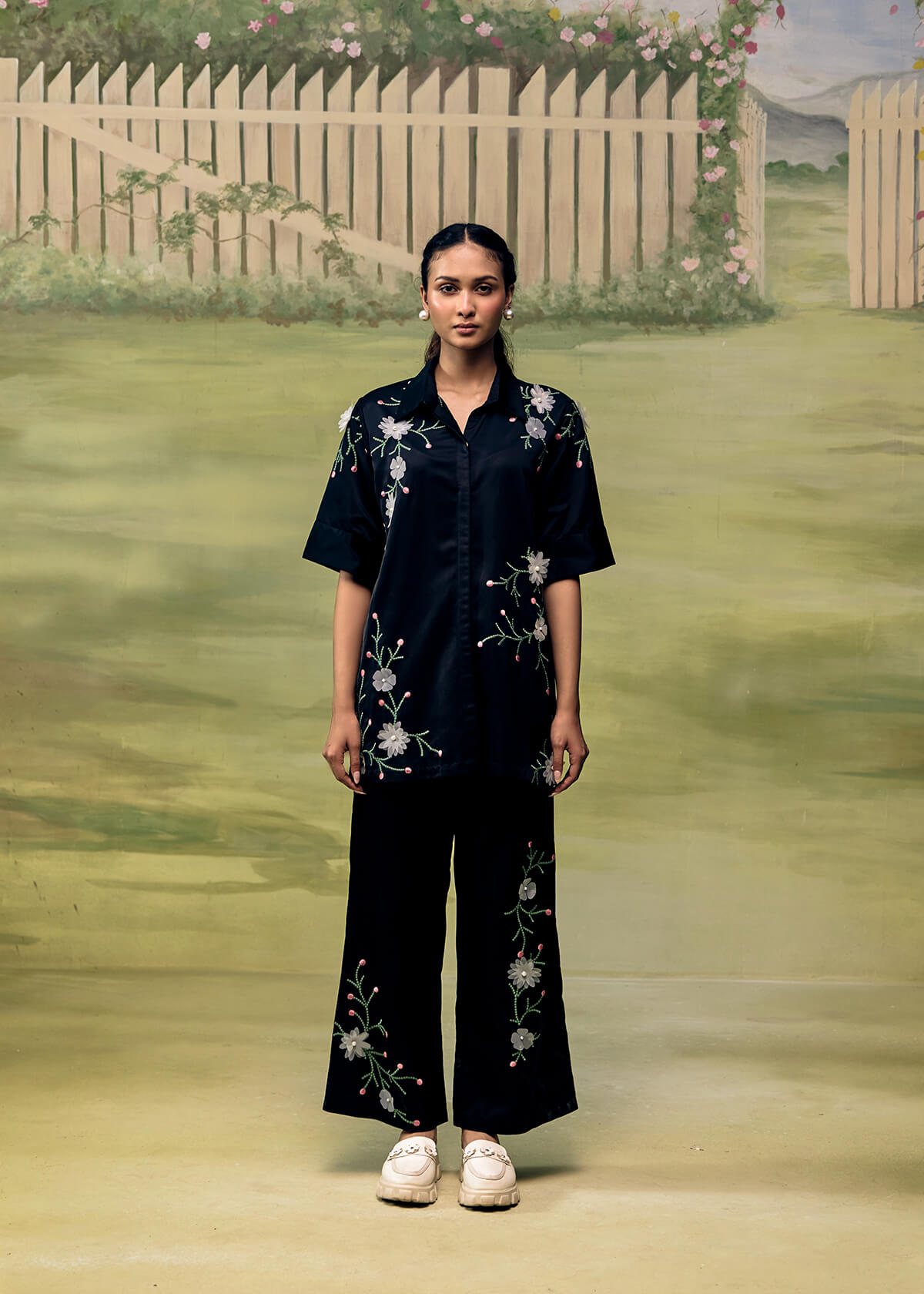 Midnight Bloom Realxed Co-ord Set